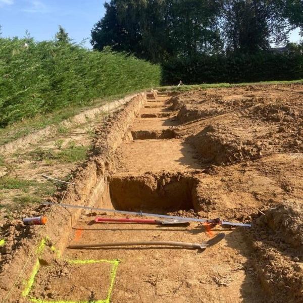 Graven van funderingsvoeten in Moeskroen